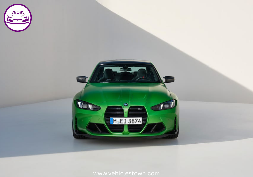Front and side view of the BMW M3 Sedan showcasing its aggressive grille and sporty design.