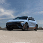 Hyundai Ioniq 5 N Line electric SUV with sporty design parked on an open road.