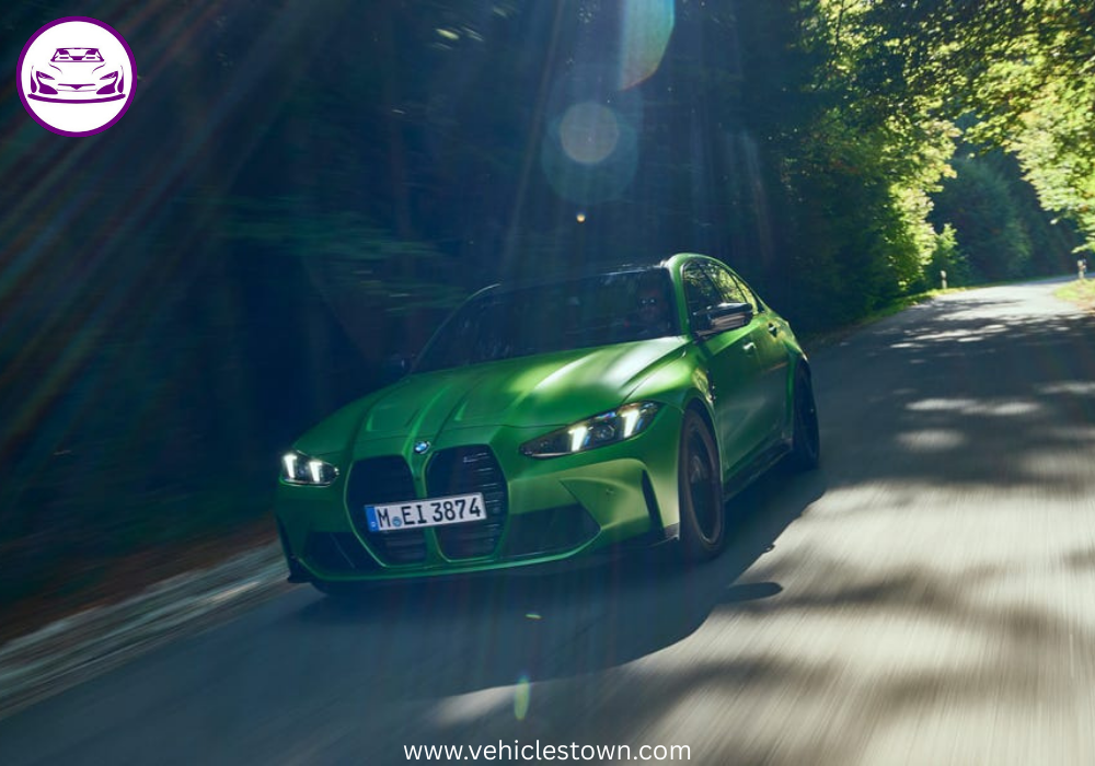 Front and side view of the BMW M3 Sedan showcasing its aggressive grille and sporty design.