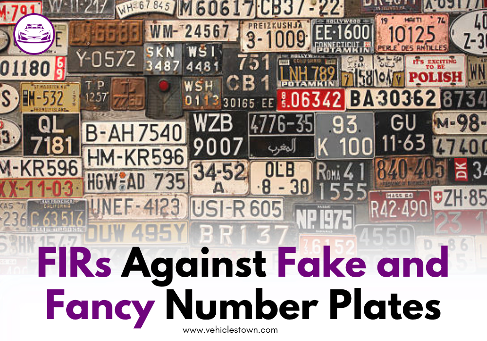 Police inspecting vehicles for fake and fancy number plates during crackdown in Punjab.
