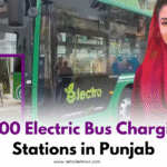 Electric bus charging stations network in Punjab promoting clean and sustainable public transport.