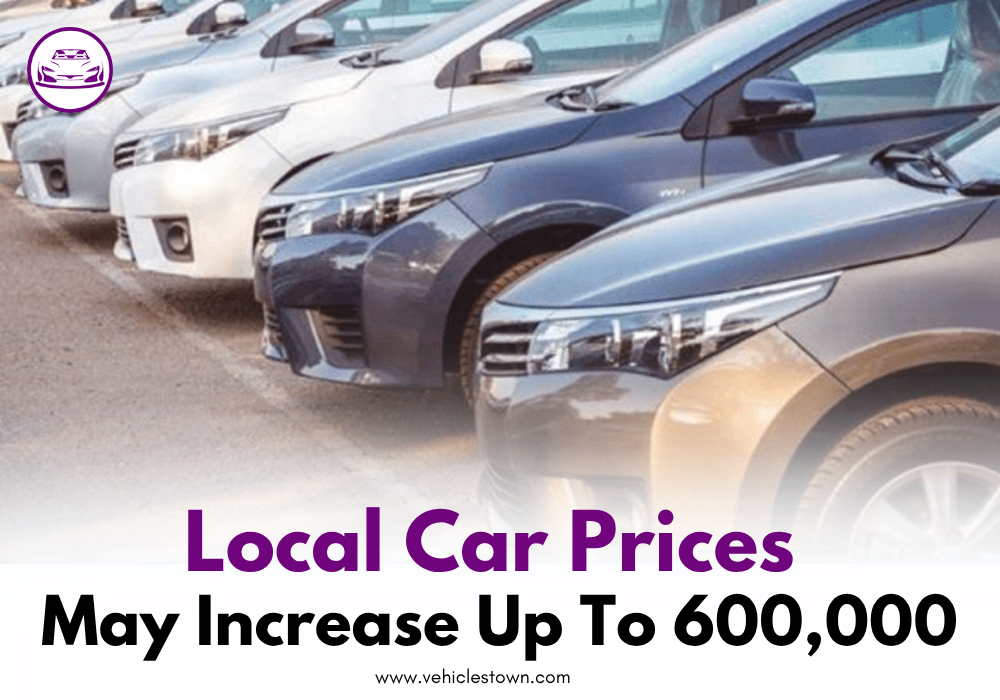 Chart showing increase in local car prices in Pakistan by Rs. 600,000 for 2025.