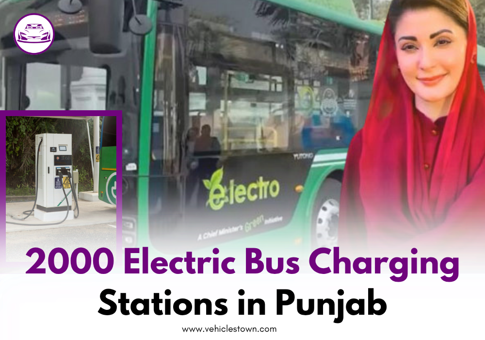 Electric bus charging stations network in Punjab promoting clean and sustainable public transport.