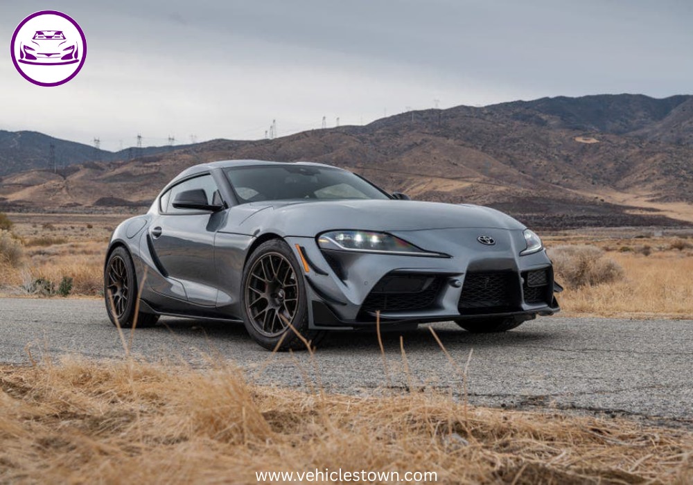 Toyota Supra GR Premium in striking design, showcasing its sporty and aggressive stance.