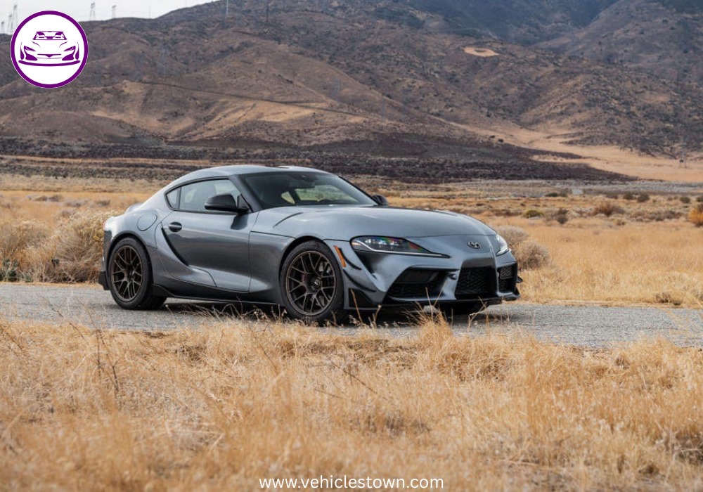 Toyota Supra GR Premium in striking design, showcasing its sporty and aggressive stance.