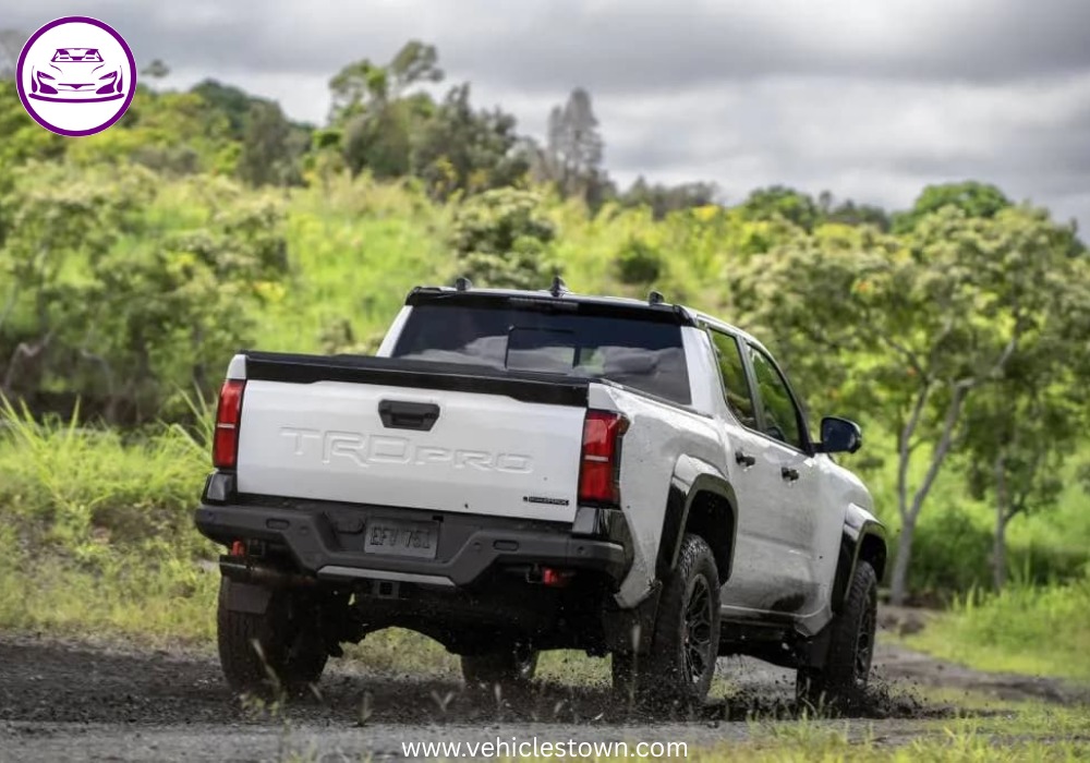 Front view of the Toyota Tacoma TRD Pro showcasing its aggressive design and high ground clearance.