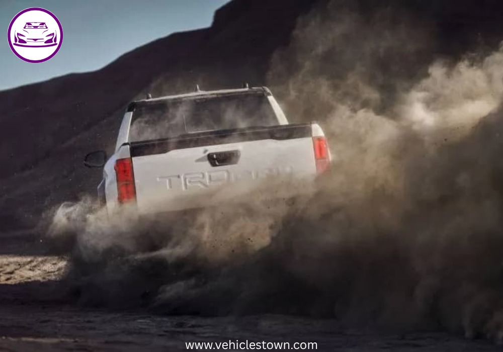 Front view of the Toyota Tacoma TRD Pro showcasing its aggressive design and high ground clearance.
