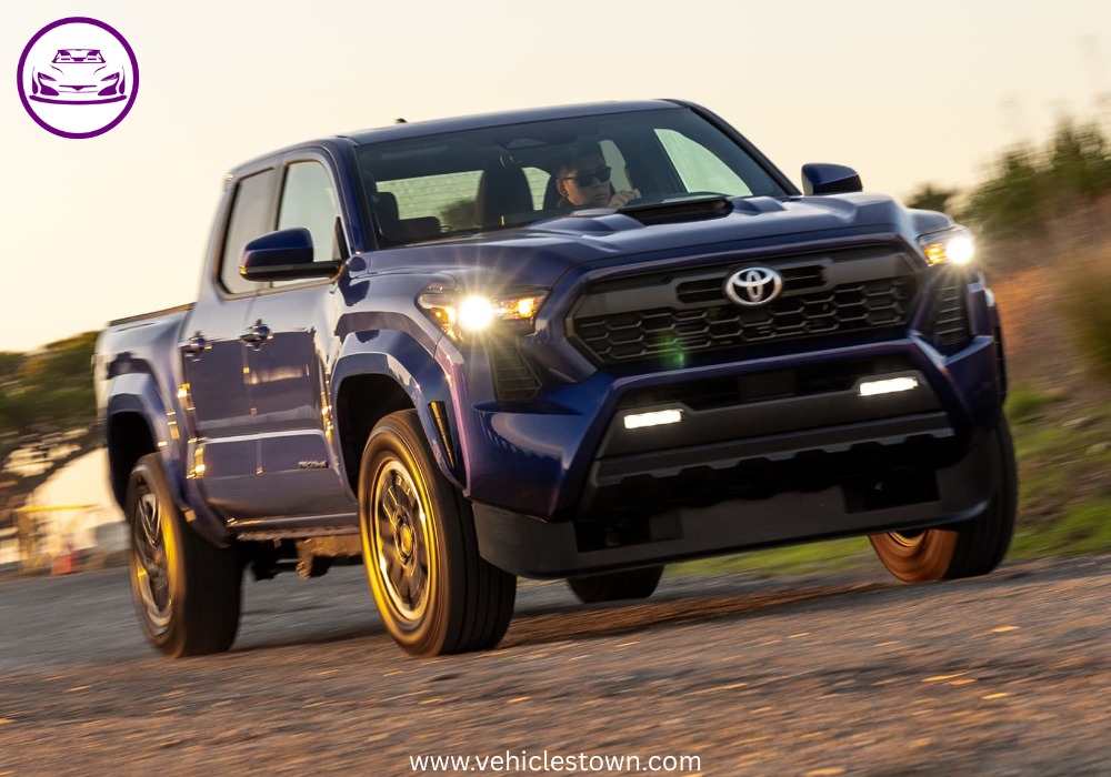 Side view of the Toyota Tacoma TRD Sport showcasing its sporty design and 18-inch alloy wheels.