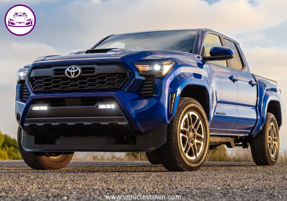 Side view of the Toyota Tacoma TRD Sport showcasing its sporty design and 18-inch alloy wheels.