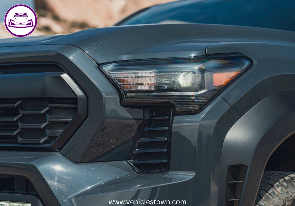 Side view of the 2025 Toyota Tacoma PreRunner showcasing its rugged design and high ground clearance.
