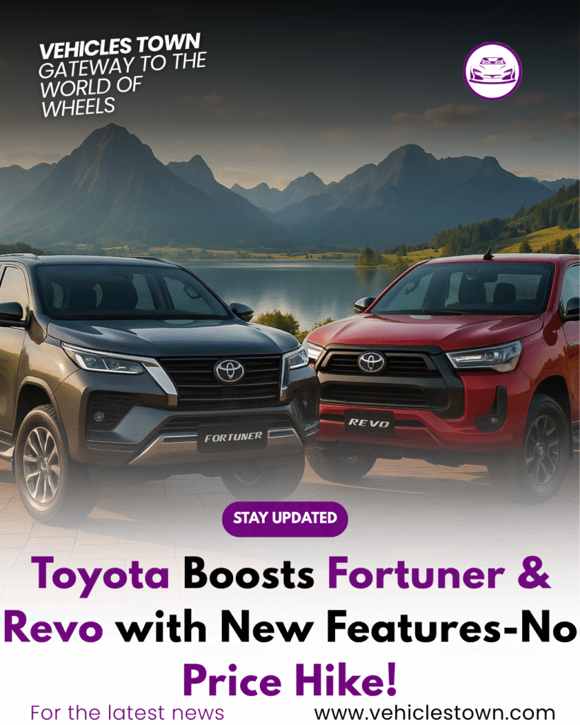 Upgraded Toyota Fortuner and Revo parked showcasing latest new features