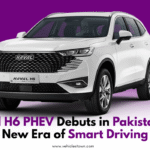 Haval H6 PHEV front-side view in Pakistan showroom