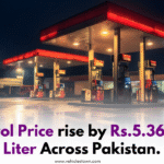 Fuel pump showing updated petrol price of Rs.263.52 per liter in Pakistan