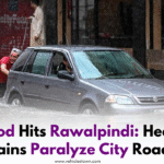 Flood makes streets of Rawalpindi with stranded vehicles and submerged roads after heavy monsoon rains.