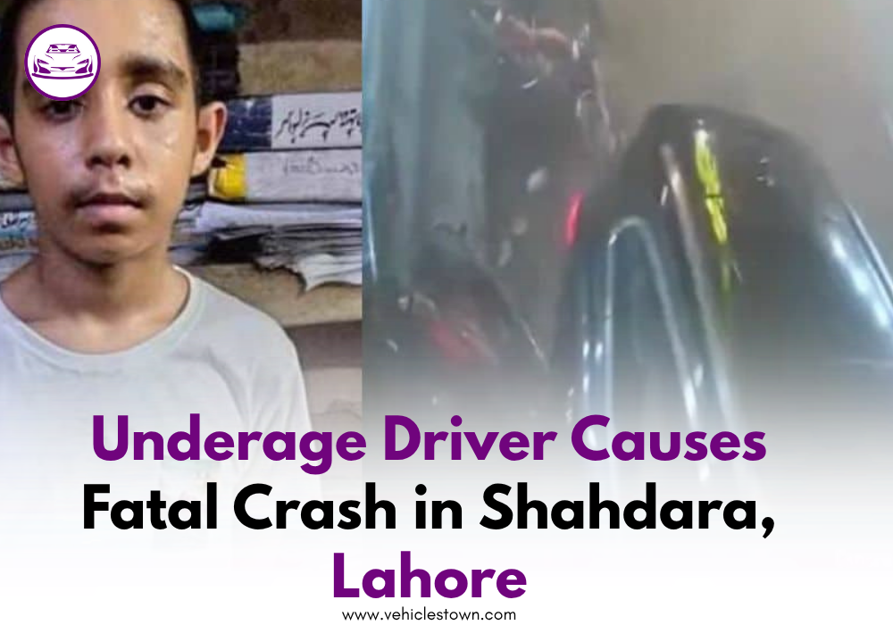 Scene of deadly car crash in Lahore caused by underage driver