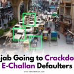 Traffic police enforcing crackdown on e challan defaulters in Punjab.