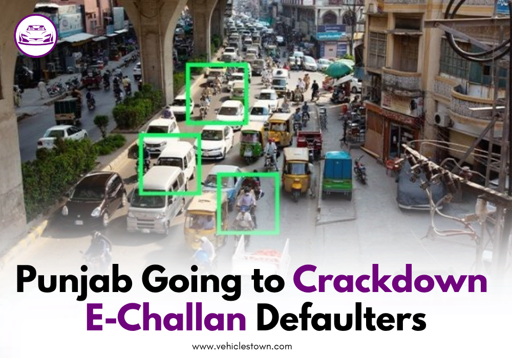 Traffic police enforcing crackdown on e challan defaulters in Punjab.