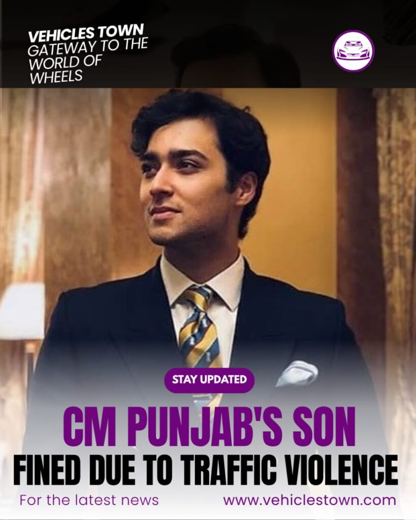 CM Punjab’s son fined for traffic rules violation in Lahore.