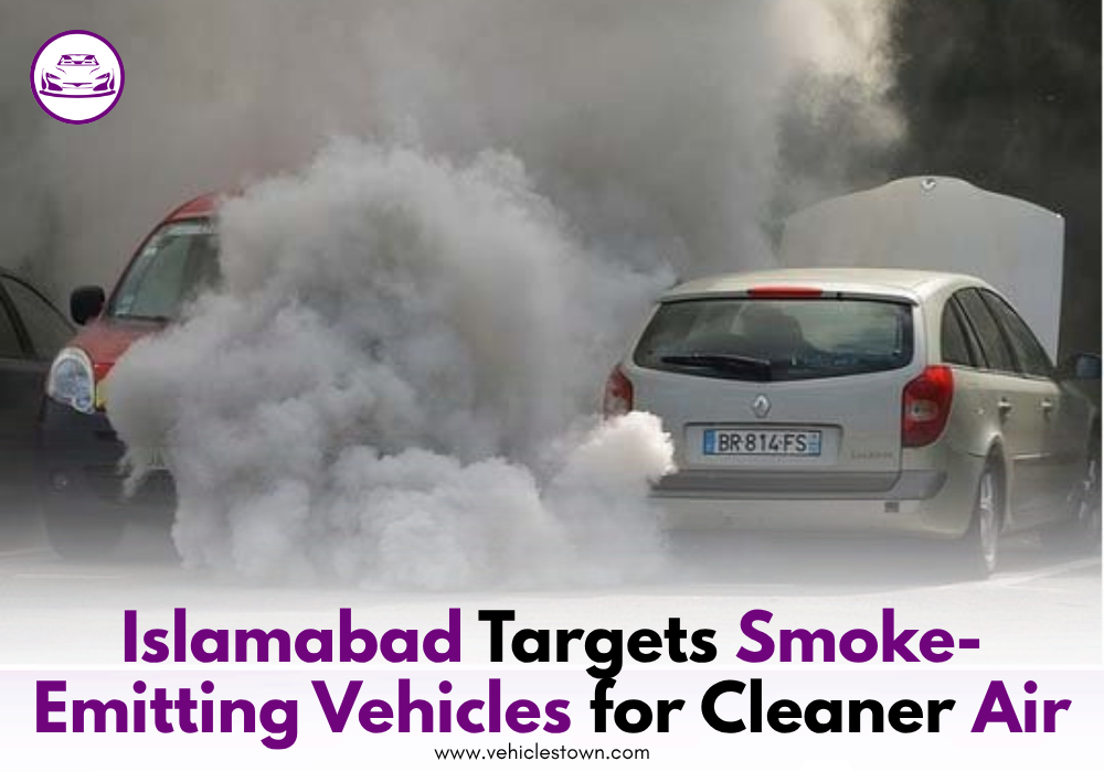Islamabad traffic police fining smoke-emitting vehicle