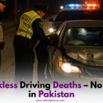 Police stopping car after fatal crash. Due to reckless driving