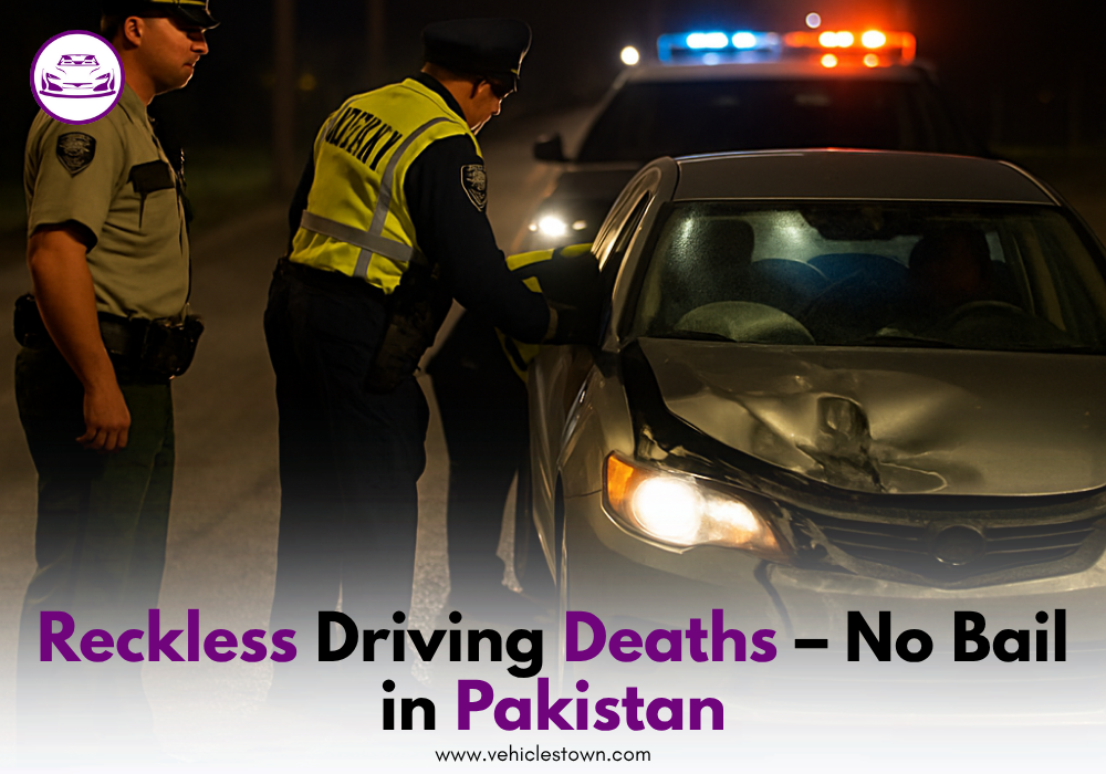 Police stopping car after fatal crash. Due to reckless driving