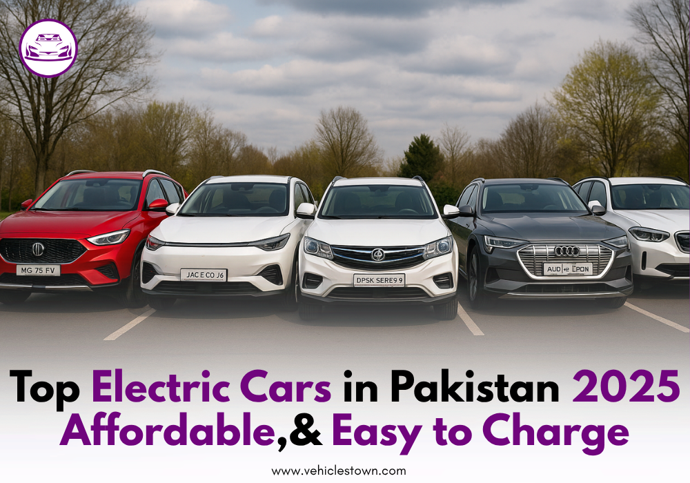 Top electric cars lined up in Pakistan 2025 with prices and charging options.