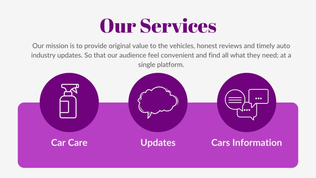 Services offered by Vehicles Town