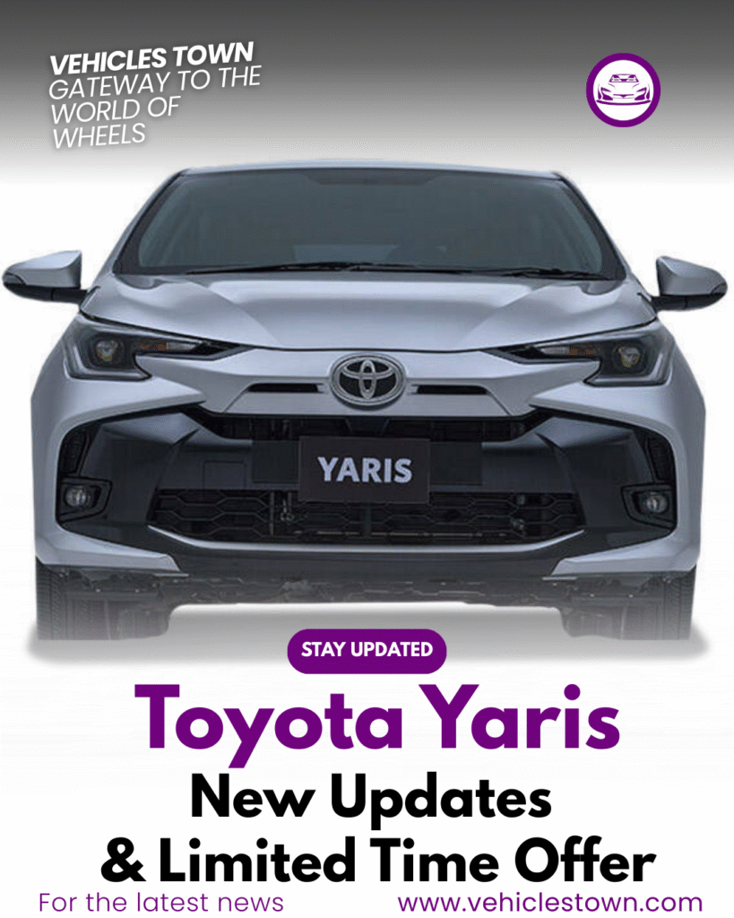 Toyota Yaris 2025 with new alloy wheels and upgraded infotainment system.