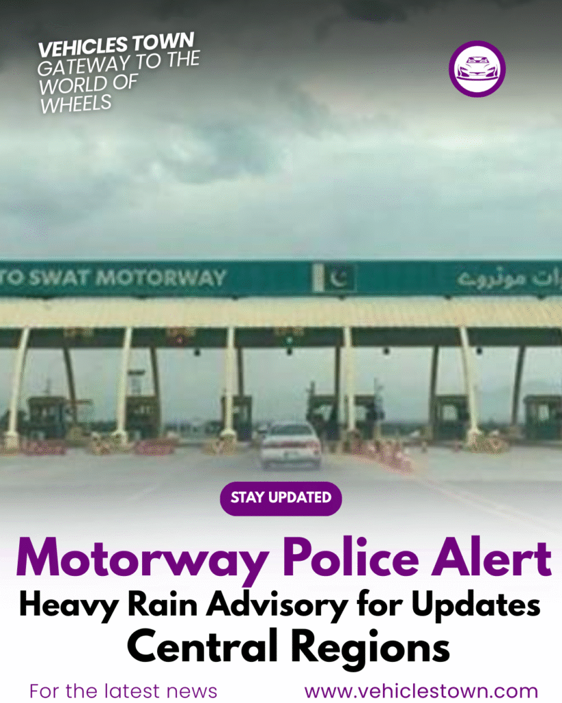 Motorway Police alert drivers with rain safety advisory on central motorways.