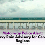 Motorway Police alert drivers with rain safety advisory on central motorways.