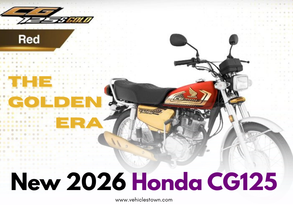 2026 Honda CG125 in red with fresh sticker design.